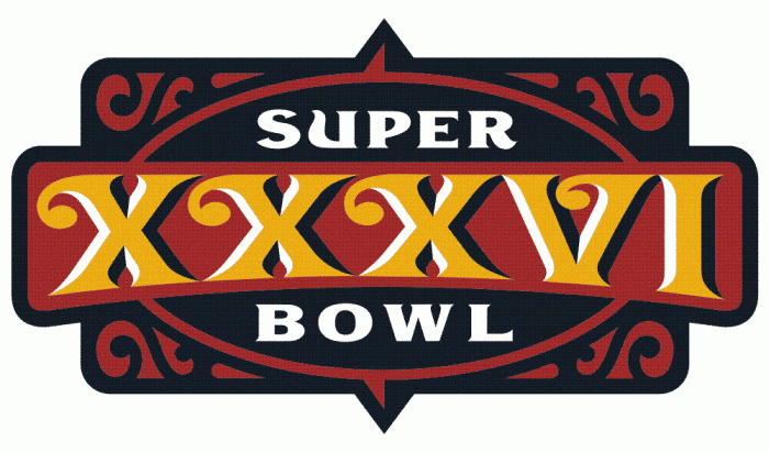 Super Bowl XXXVI Unused Logo t shirts iron on transfers